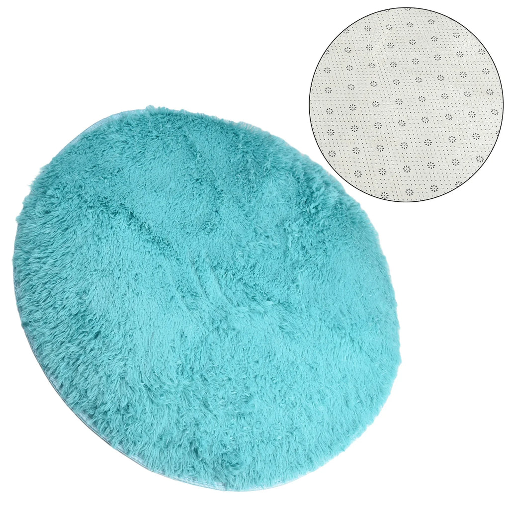 Super Soft Shaggy Area Rug – Anti-Slip 4cm Pile Round Rug for Living Room & Bedroom, 12 Colors & 3 Sizes