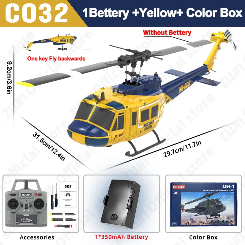 C032 RC Helicopter 2.4G 6-Axis Brushless – Altitude Hold & Optical Flow Remote Control