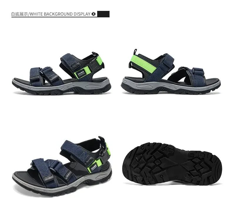 Men's Casual Outdoor Sport Sandals — Adjustable Ankle-Wrap Beach & Hiking Sandals