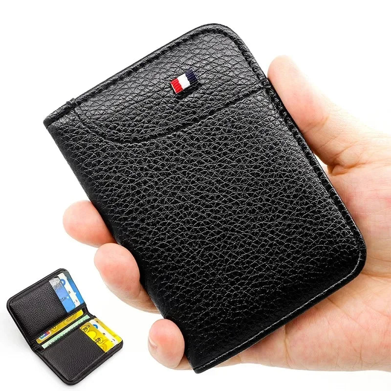 Super Slim PU Leather Card Wallet – Portable Mini Credit Card Holder for Men & Women