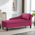 Velvet Storage Chaise Lounge with Right Armrest