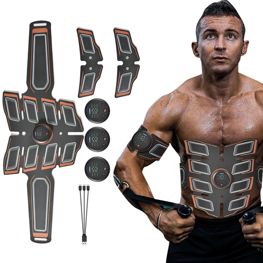 EMS Abs Muscle Stimulator Trainer — USB Rechargeable Abdominal Toning Belt