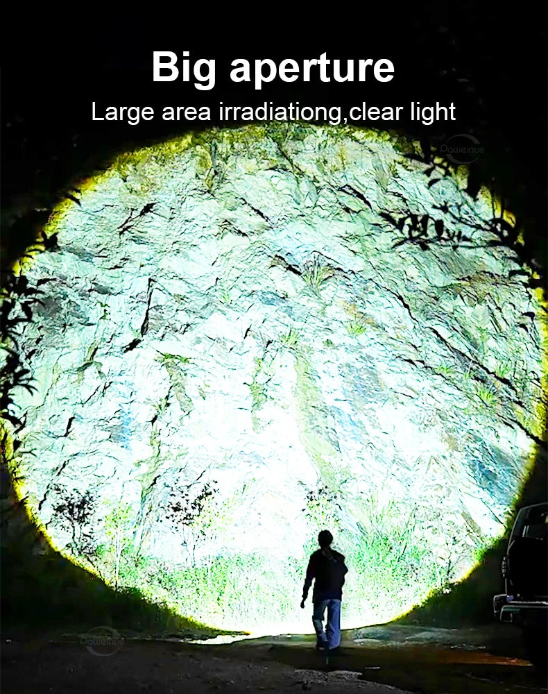 78000000LM Ultra Bright LED Flashlight – USB Rechargeable Long Range Tactical Torch