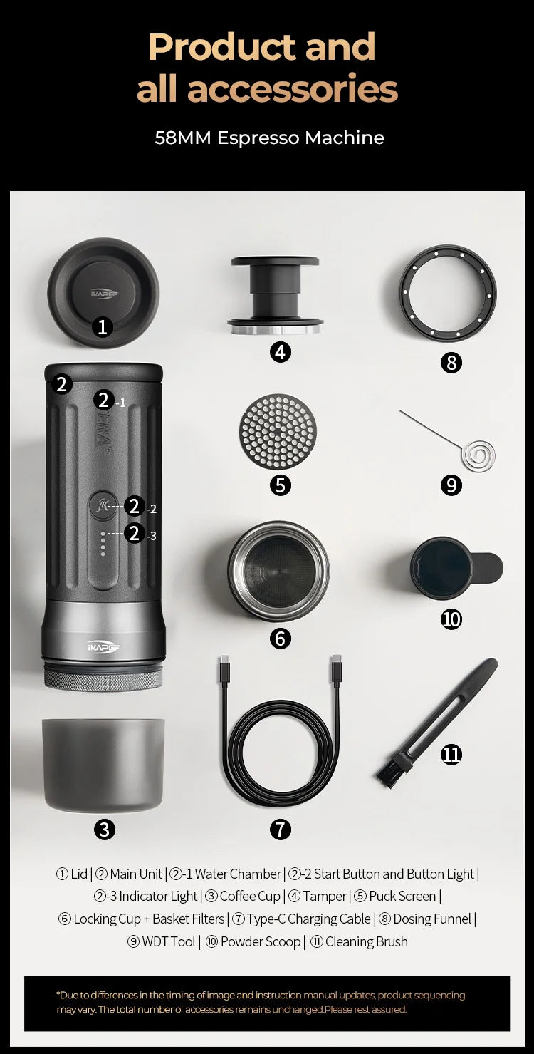 The Smartest Espresso Machine You Can Take Anywhere — IKAPE Kapo K2 | Bluetooth, 20-Bar, 13500mAh Battery, 51/58mm Portafilter