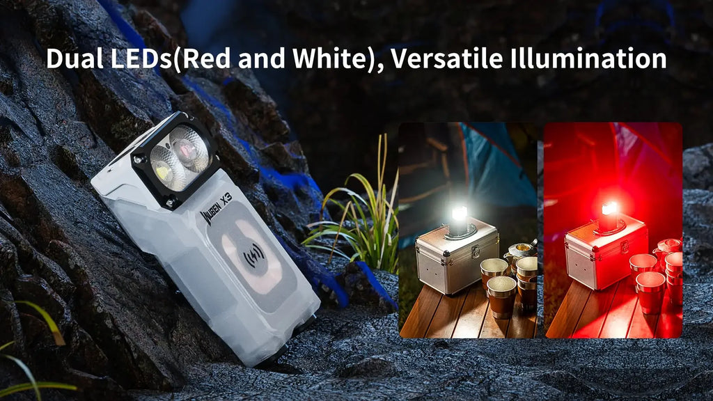 WUBEN X3 Lightok 700 Lumen Wireless Charging EDC Flashlight – Swivel Head, Red & White Light, Charging Box
