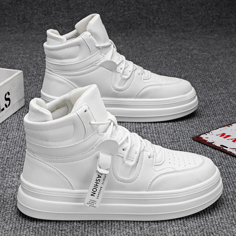 Men's High-Top Classic Casual Sports Shoes – Durable Leather Sneakers