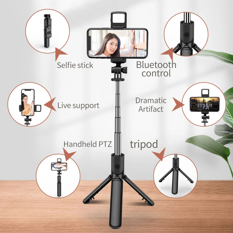 Smartphone Tripod Selfie Stick with Bluetooth Remote