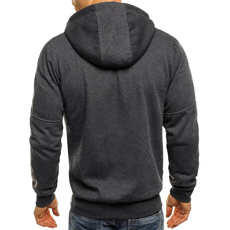 Men's Zip Hooded Sweatshirt Jacket — Casual Everyday Zip-Up Hoodie