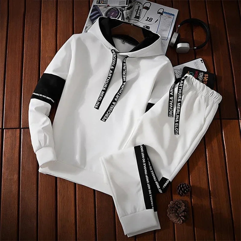 Men's Letter Print Hooded Sweatshirt — Hip Hop Pullover Sports Hoodie