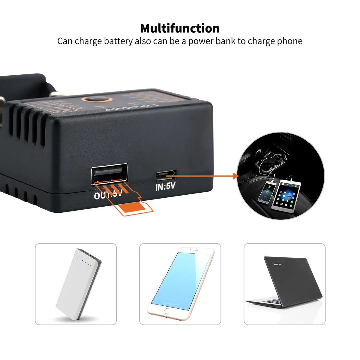 LiitoKala Lii-202 Smart Battery Charger – 18650, 21700, 26650, 14500 NiMH & Li-ion Universal Charger