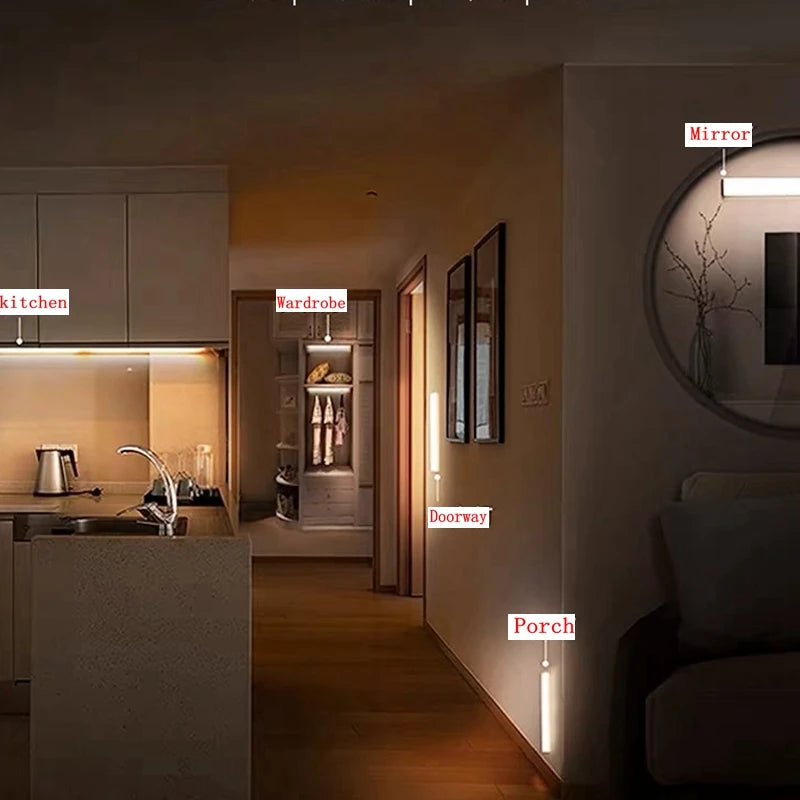 Motion Sensor LED Night Light – USB-C Rechargeable, 3 Color Temps, Wireless Cabinet & Staircase Lamp
