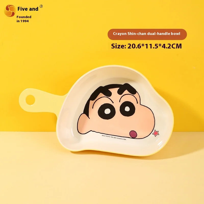 Crayon Cartoon Children's Bowl Set — Soup Bowl & Divided Plate