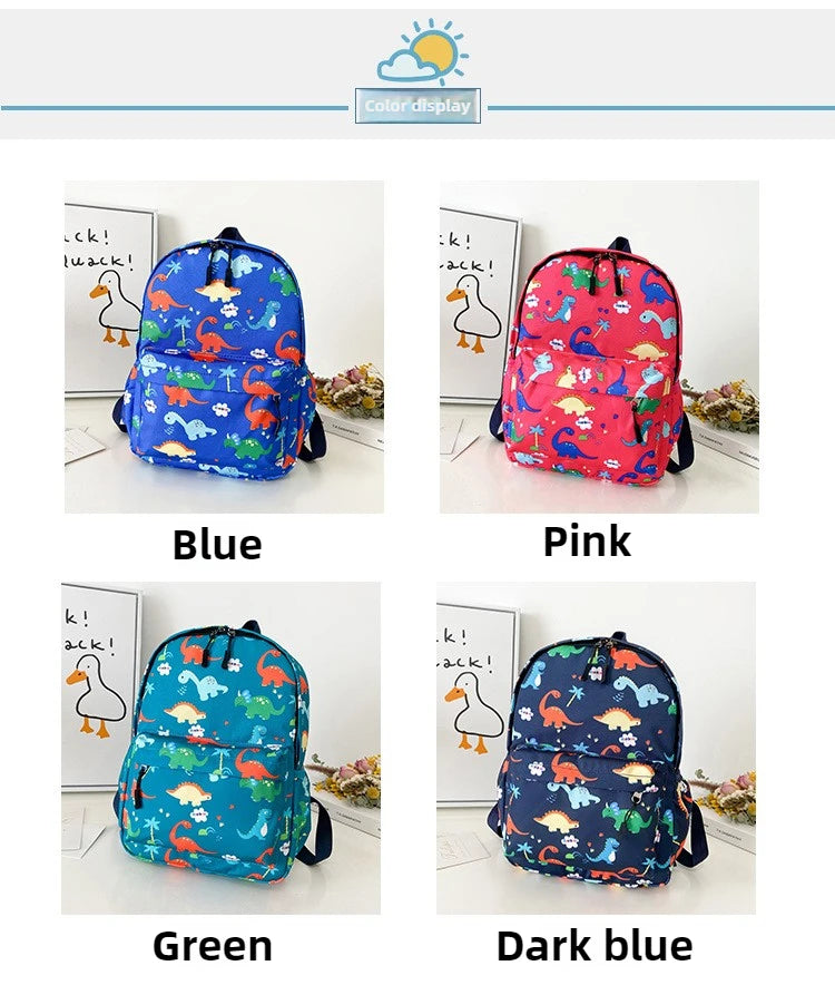 Dinosaur Print Backpack – Kids Kindergarten School Bag