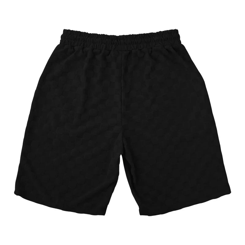 Men's Oversized Chessboard Plaid Shirt & Shorts Set – Loose Summer Leisure 2-Piece
