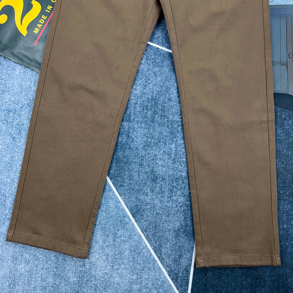 Men's Heavyweight Work Pants – Retro Straight Leg Stretch Cotton Trousers