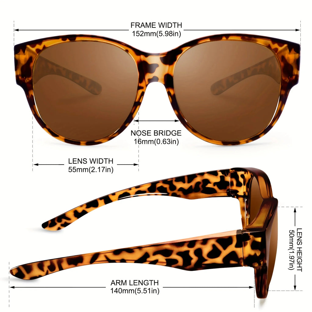 Polarized Fit-Over Sunglasses | Lightweight Over-Glasses UV Protection for Women