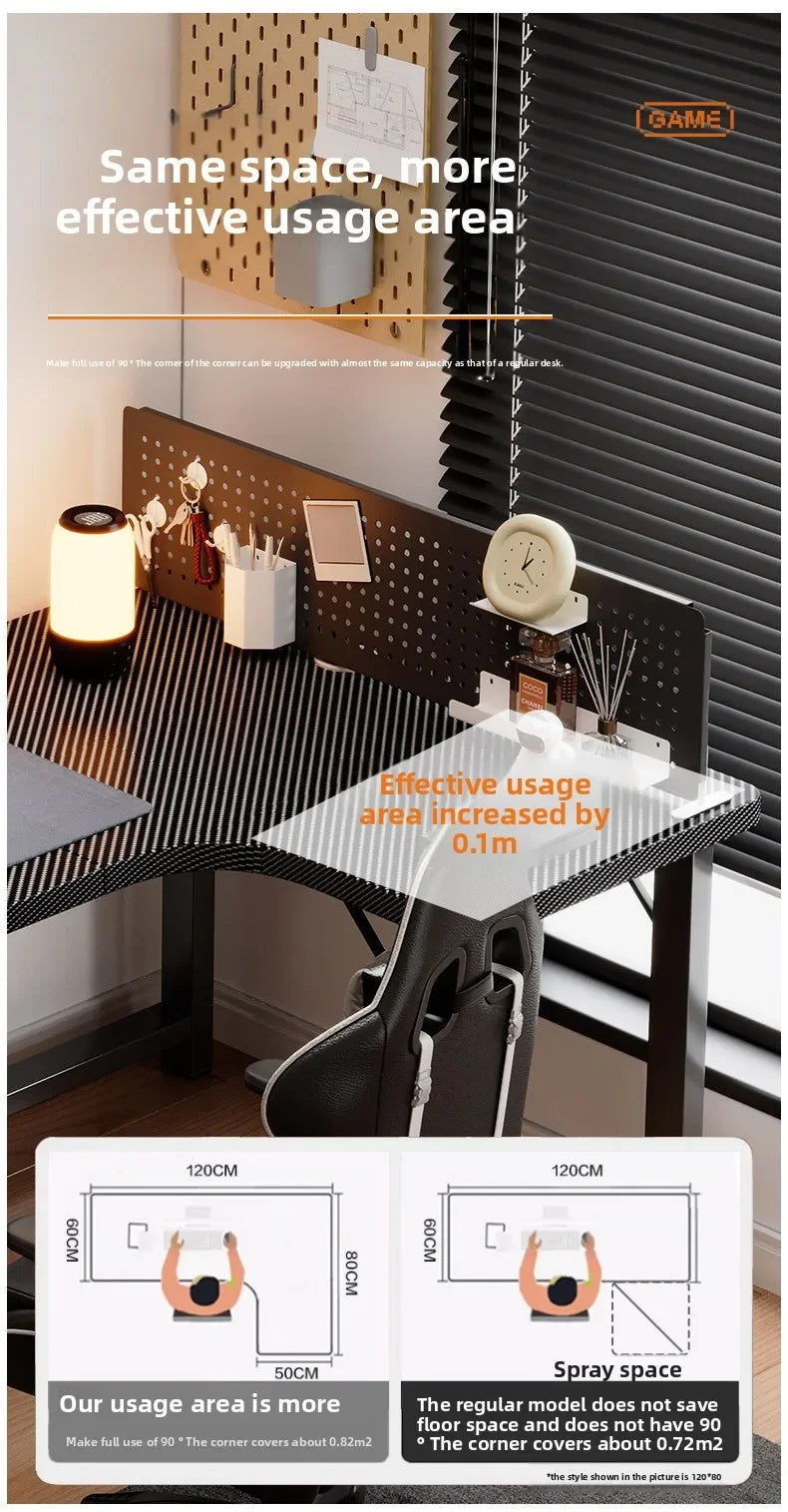 L-Shaped Corner Computer Desk — Home Office Study Table & E-Sports Gaming Desk