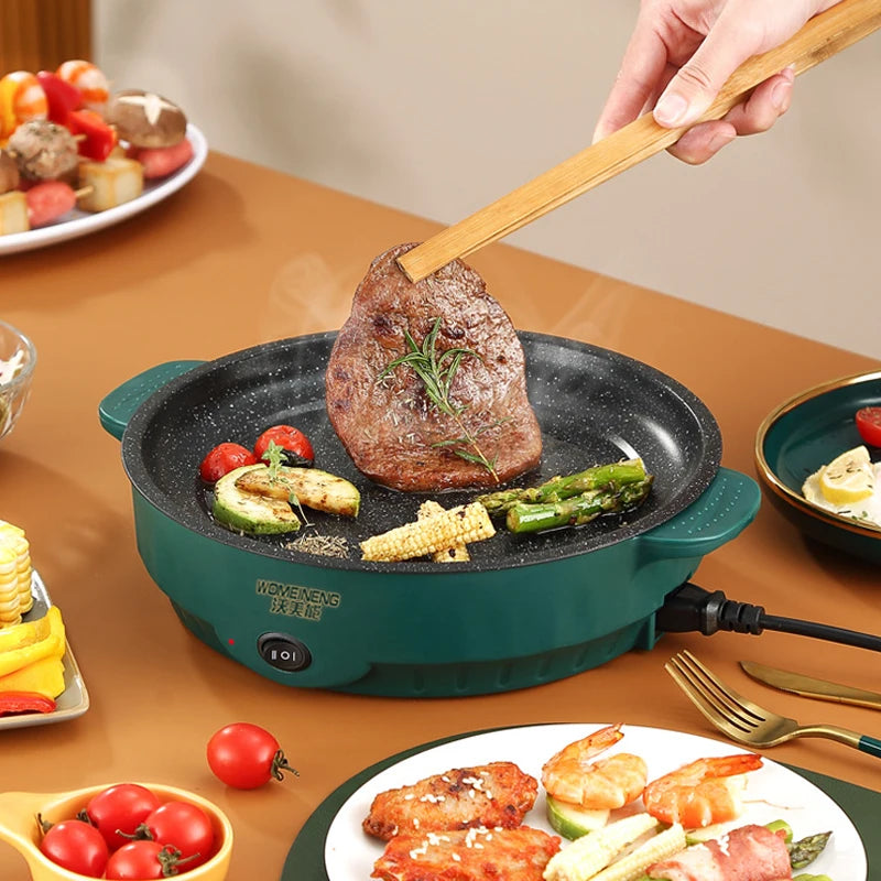 Electric MultiCooker Frying Pan — Non-Stick BBQ, Steak, Fish & Omelette Cooking Machine