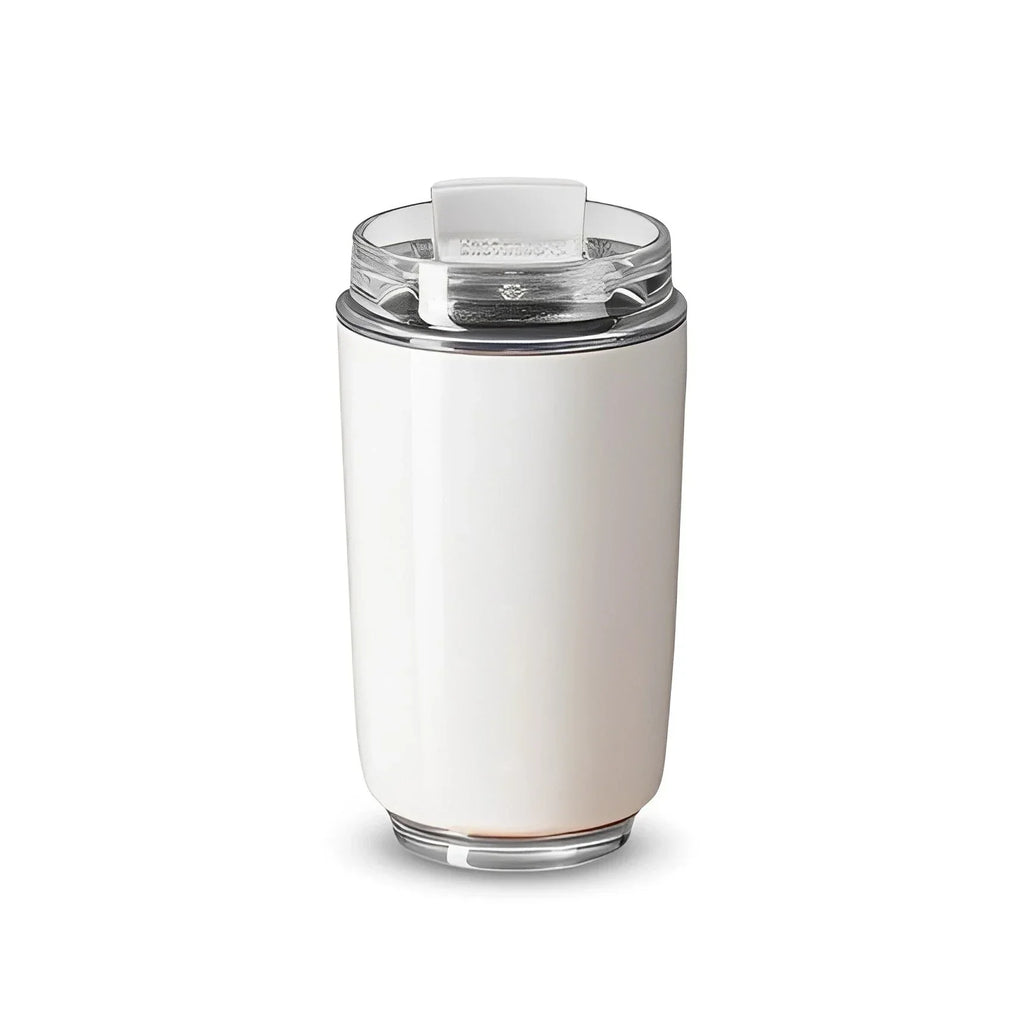 240ml Stainless Steel Vacuum Thermos Tumbler – Insulated Coffee Mug for Car & Travel, 12–24Hr, Milky White
