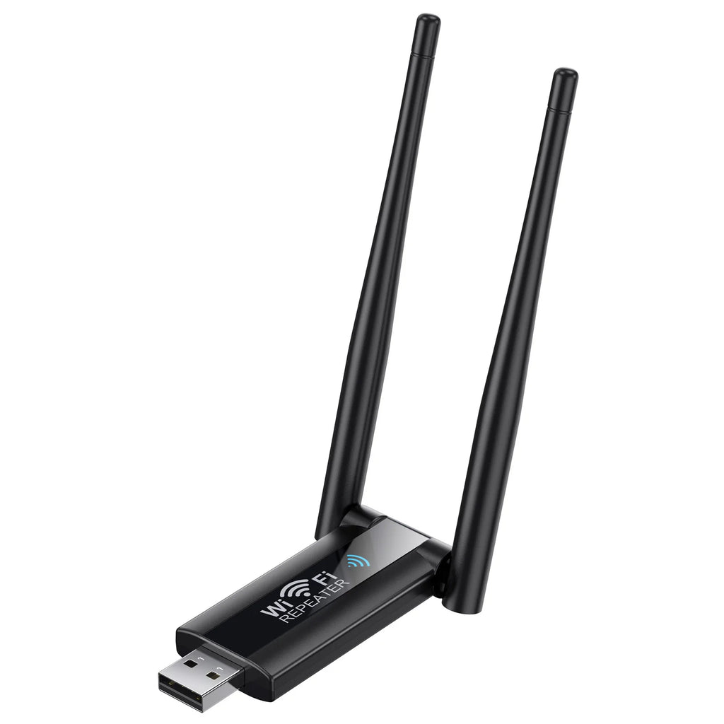 Stronger Signal. Every Room. — 2.4G 300Mbps USB WiFi Repeater & Signal Booster | Plug & Play, Long Range Extender, Home Network, CE Certified