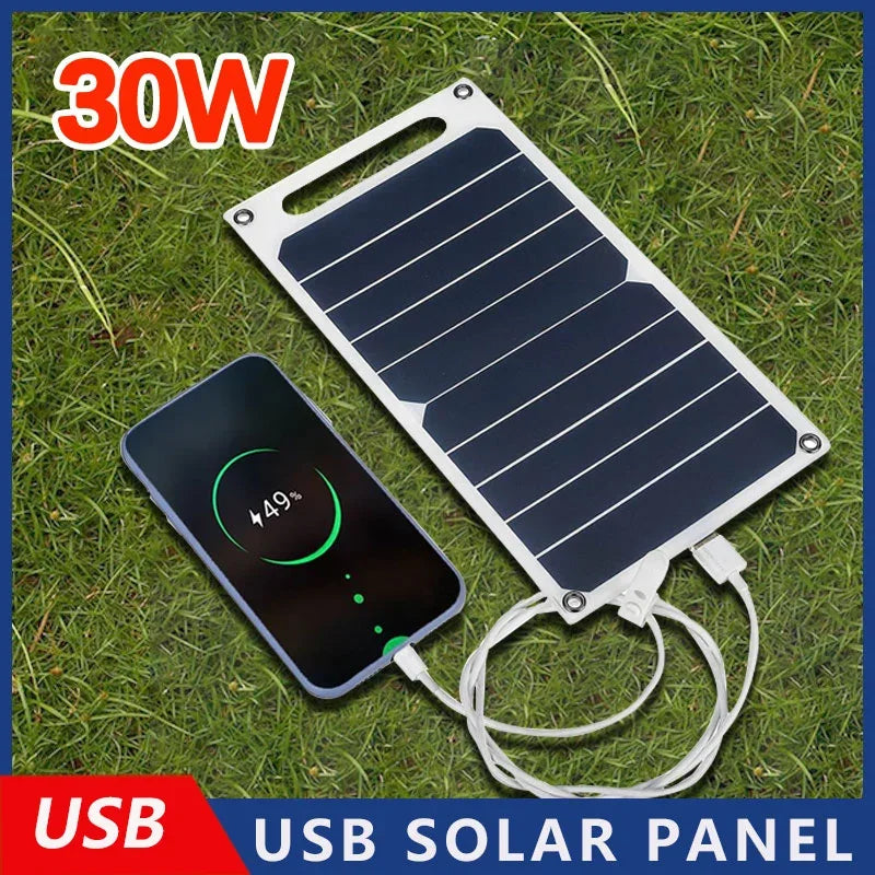 30W Portable Solar Panel — Foldable Monocrystalline Charger for Power Banks & Stations