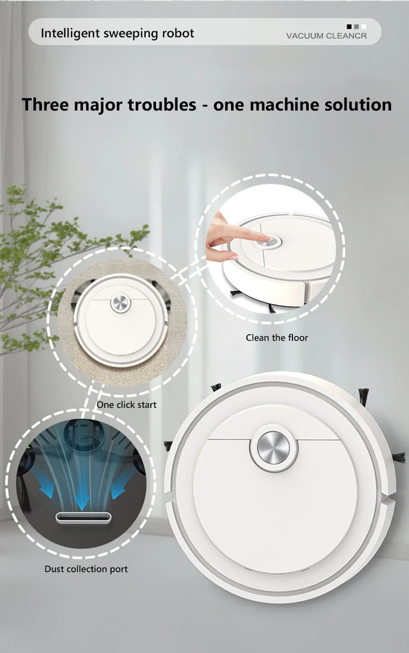 3-in-1 Smart Wireless Robot Vacuum Cleaner — Sweeping, Vacuuming & Floor Washing for Home, Carpet & Pet Hair (2025)