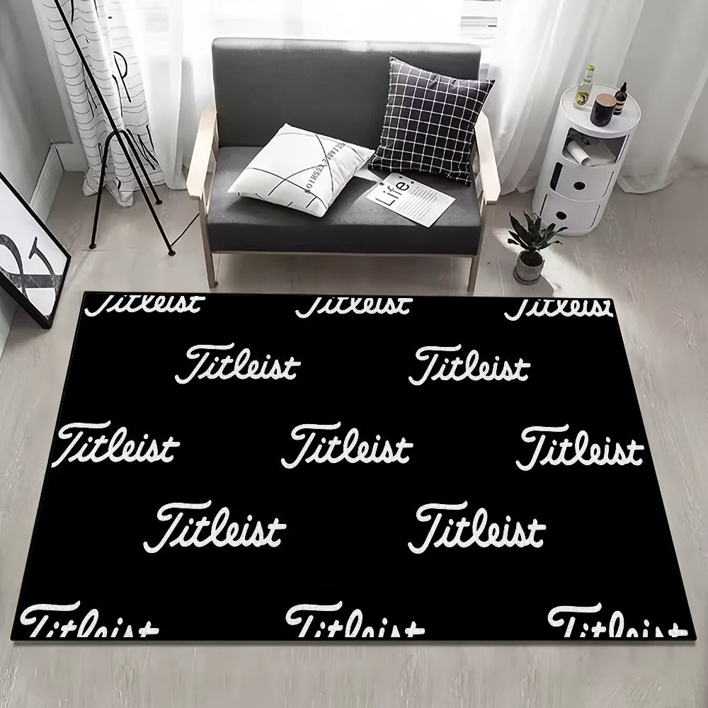 Fashion Logo Brand Area Rug – Anti-Slip, Fade-Resistant Floor Mat for Bedroom, Hallway & Balcony, 4 Colors & 7 Sizes
