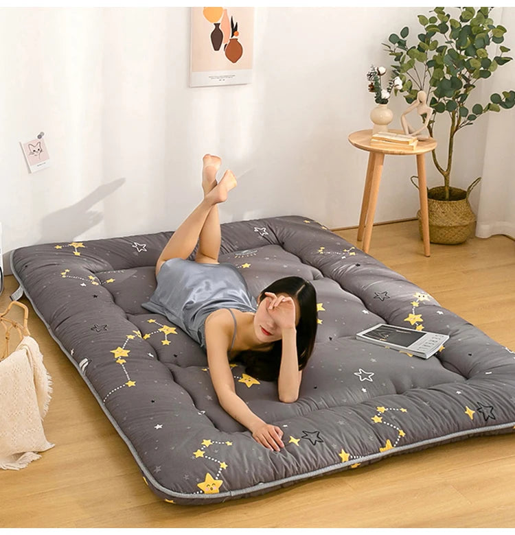 Foldable 7cm Tatami Floor Mattress – Thick Futon Sleeping Pad, Single & Double, Dorm & Home Nap