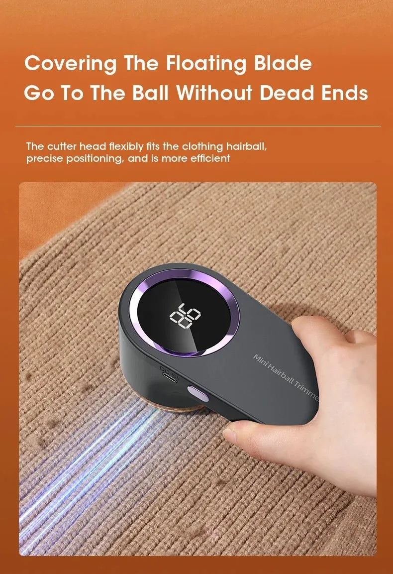 Electric Lint Remover & Fabric Shaver — LED Display, Rechargeable Fuzz & Pill Remover