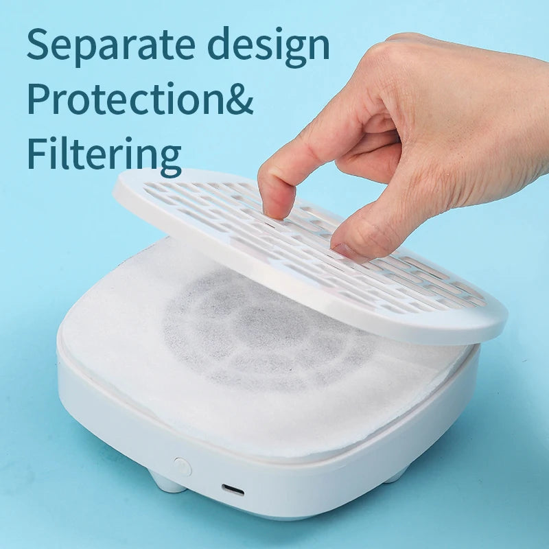 Mini Nail Dust Collector Extractor Fan – USB Powered Manicure Vacuum with Paper Filter