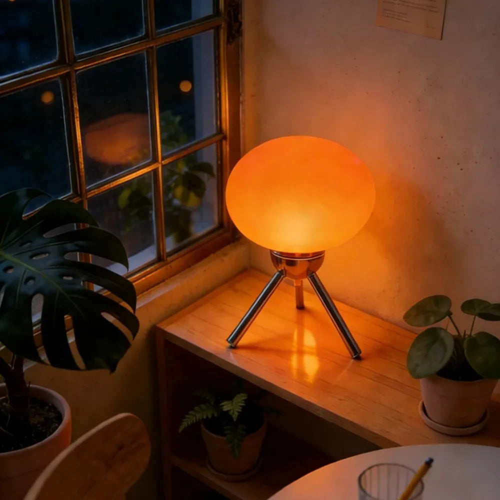 Glass Mushroom Table Lamp – Touch & Dimming