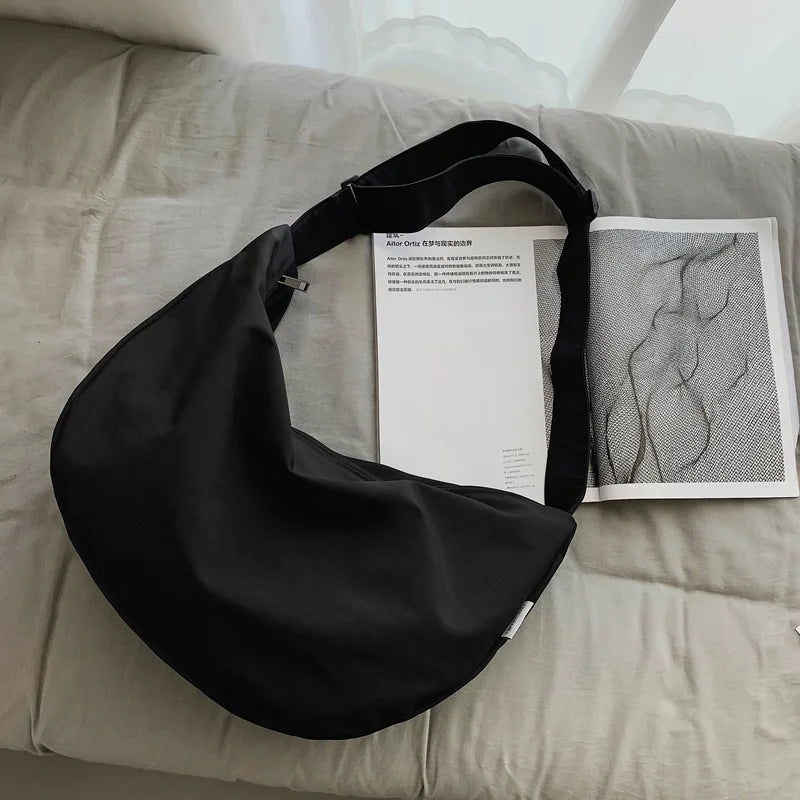 Extra Large Nylon Crossbody Bag – Big Capacity Unisex Shoulder Hobo Travel Bag