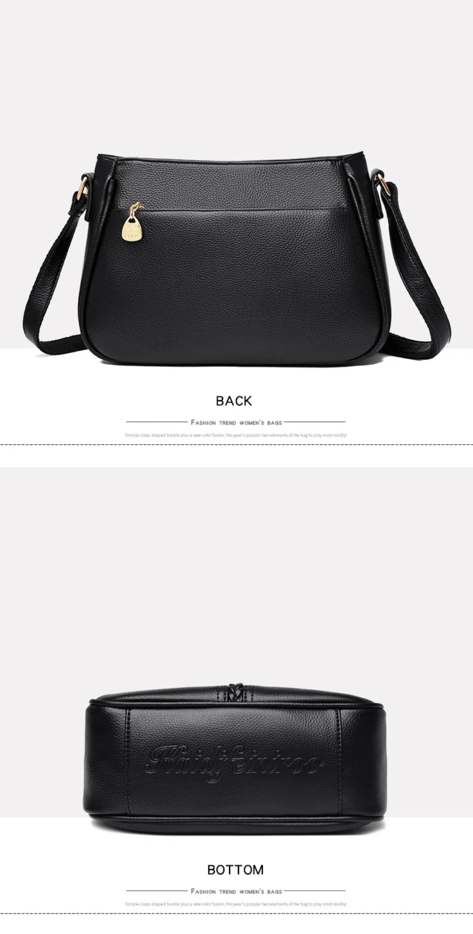 VANDERWAH Luxury PU Flap Shoulder Bag – Letter & Sequin Designer Crossbody Handbag for Women