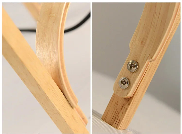 Wood Frame Globe Lamp – Sculptural Accent Light