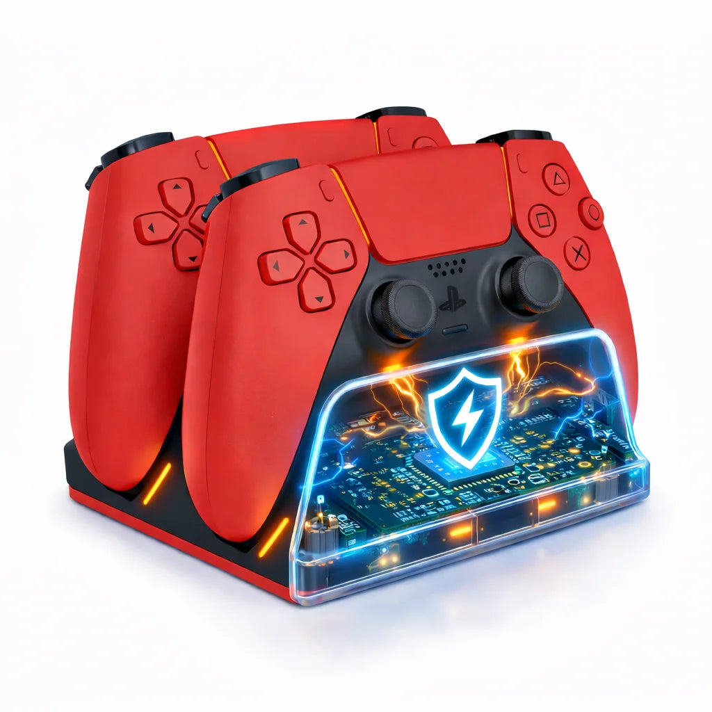 PS5 Dual Controller Fast Charging Dock – Wireless Gamepad Charger Station