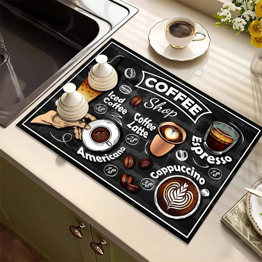 Coffee Machine Mat — Quick-Absorbing Kitchen Counter Drying & Drainage Mat