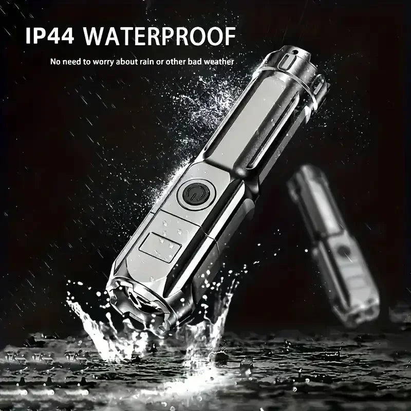 FT15 XPE LED Flashlight – USB Rechargeable, Zoomable, 100m Beam for Fishing, Hunting & Camping