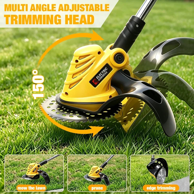 EDOG 28000RPM Brushless Electric Lawn Mower & Grass Trimmer | Foldable, 3-Blade System, Compatible with Dewalt 20V Battery