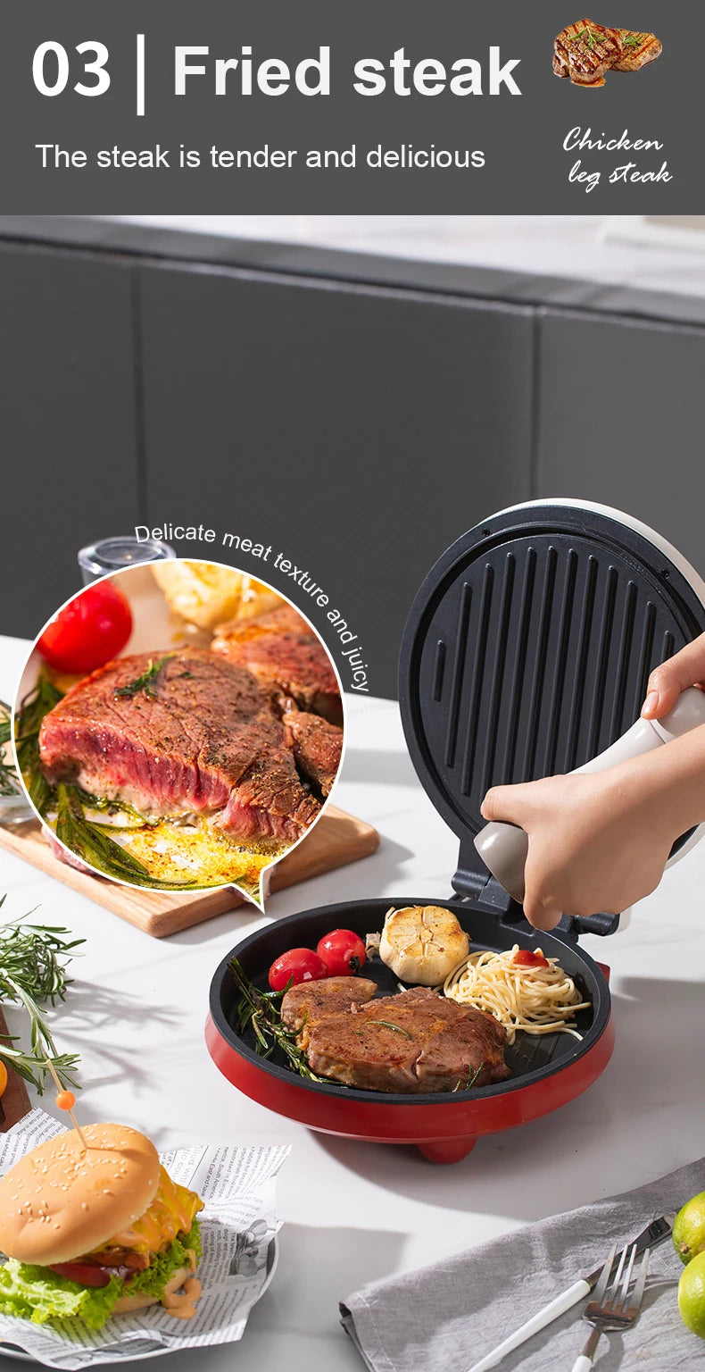 Multifunction Electric Pizza Griddle & Crepe Maker – Double-Sided Heating, Non-Stick Pancake, Steak & Grill Skillet, EU Plug