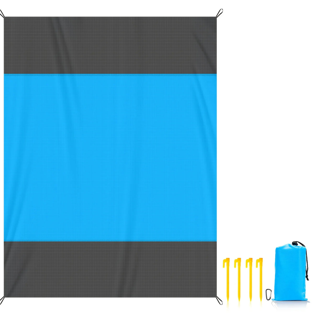 Waterproof Pocket Beach Mat – 2x2.1m Foldable Camping Picnic Blanket, Lightweight Sand-Proof Outdoor Mat