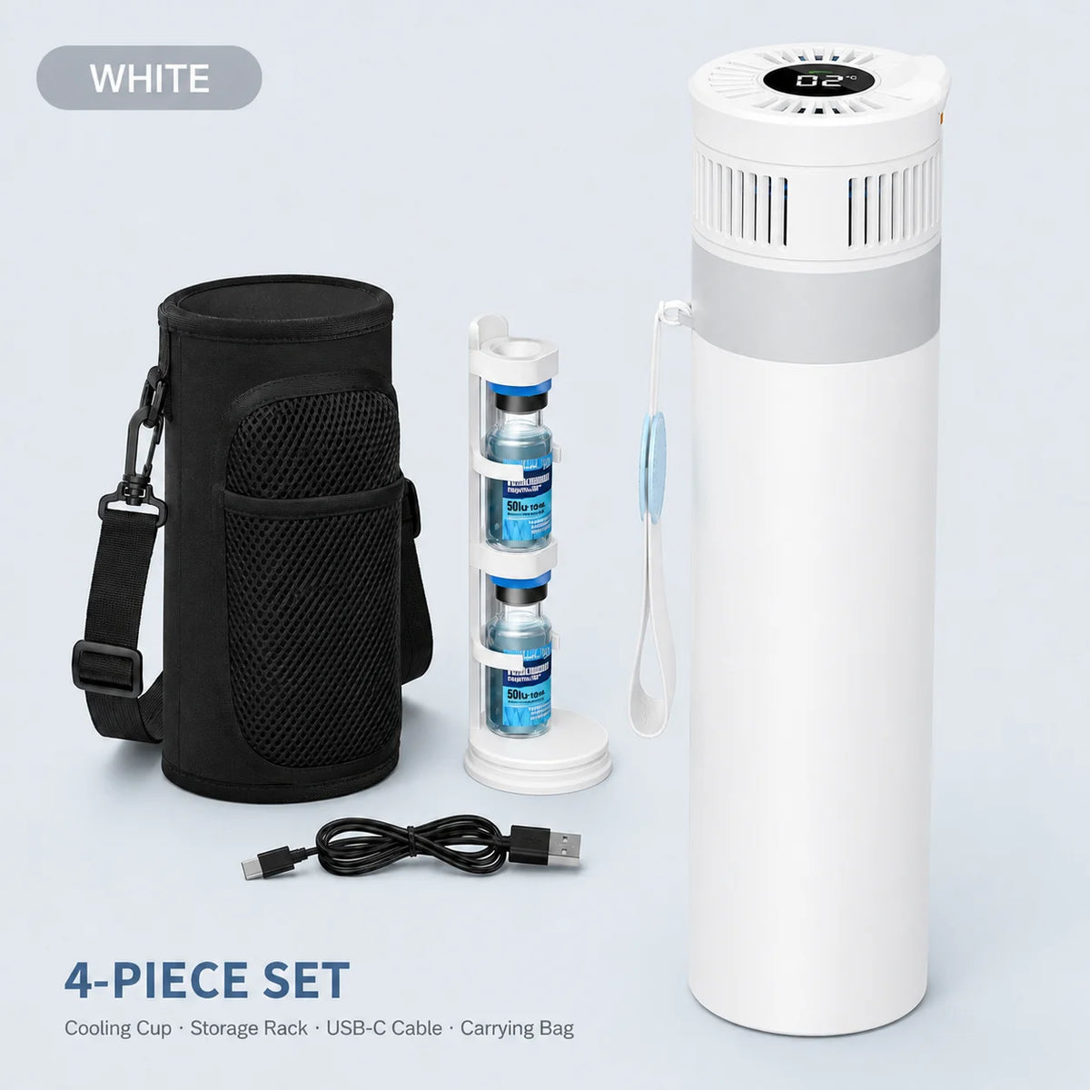 Portable Insulin Cooler 2–8°C – USB-C Medicine Refrigerator with Digital Display for Travel & Medication Cold Storage