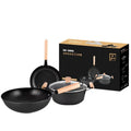 3-Piece Nonstick Cookware Set – Wok, Soup Pot & Frying Pan