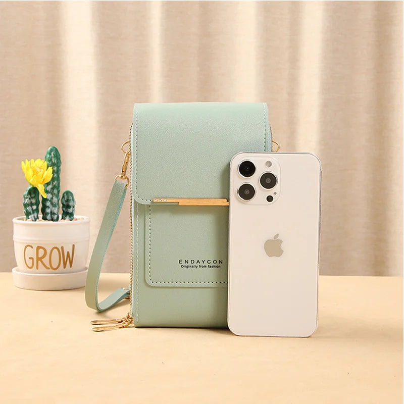 Women's Touch Screen Phone Crossbody Bag – Soft Leather Shoulder Purse & Messenger Handbag