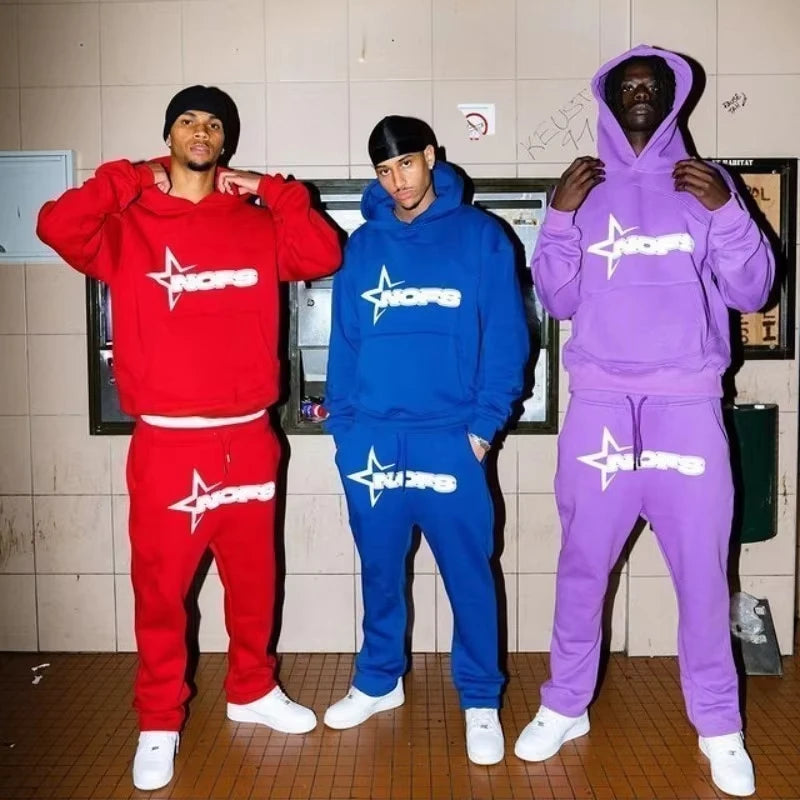 Y2K Harajuku Letter Graphic Hoodie & Goth Pants Set