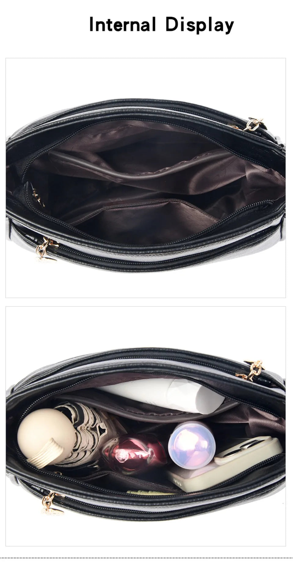 VANDERWAH Luxury PU Flap Shoulder Bag – Letter & Sequin Designer Crossbody Handbag for Women