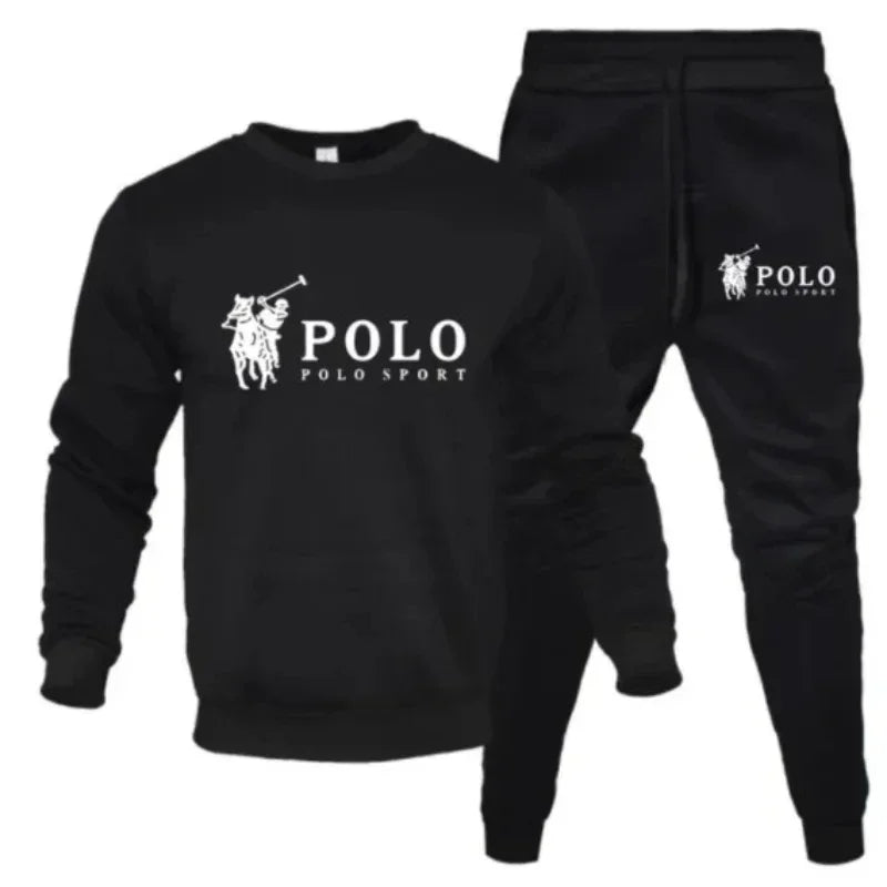 Men's Round-Neck Sweatshirt & Jogging Pants Set – Outdoor Fitness Casual Autumn Winter