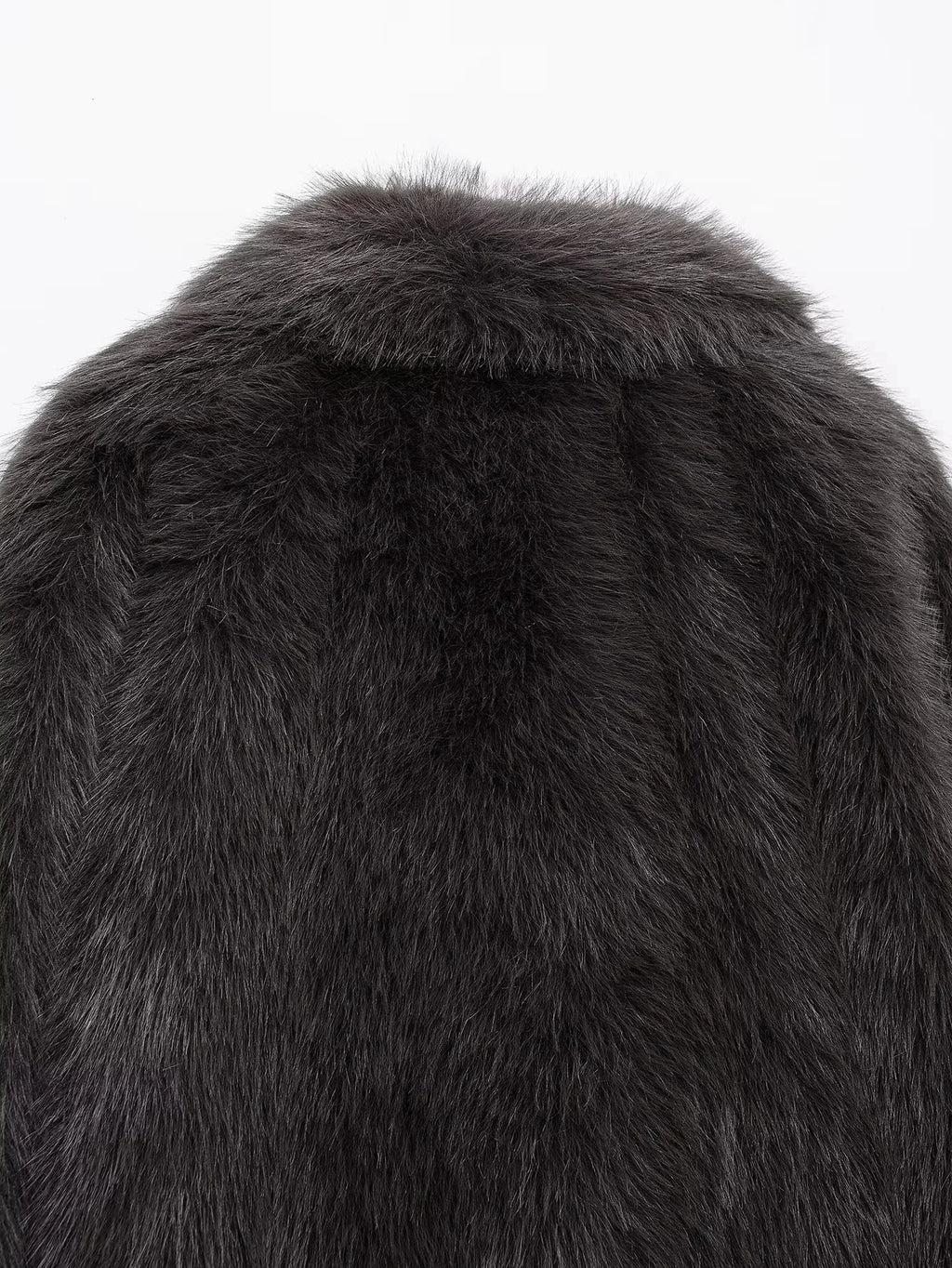 Women's Oversized Faux Fur Jacket – Single-Breasted Elegant Warm Coat
