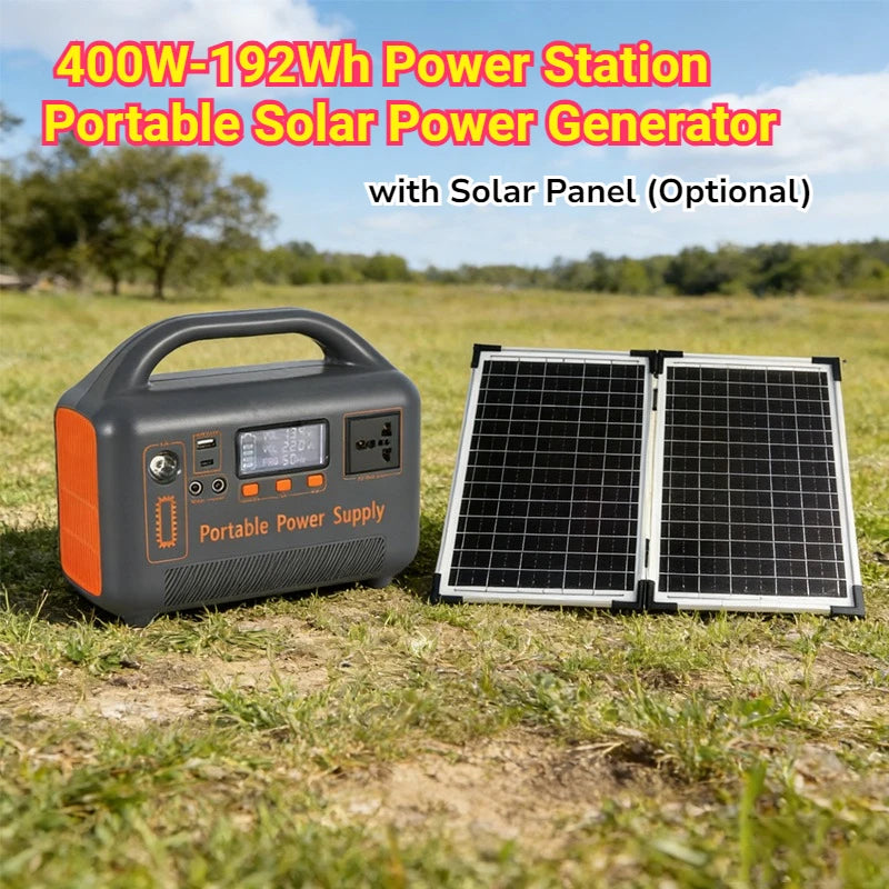 400W Portable Power Station Solar Generator — Off-Grid Power for Camping & Outdoors