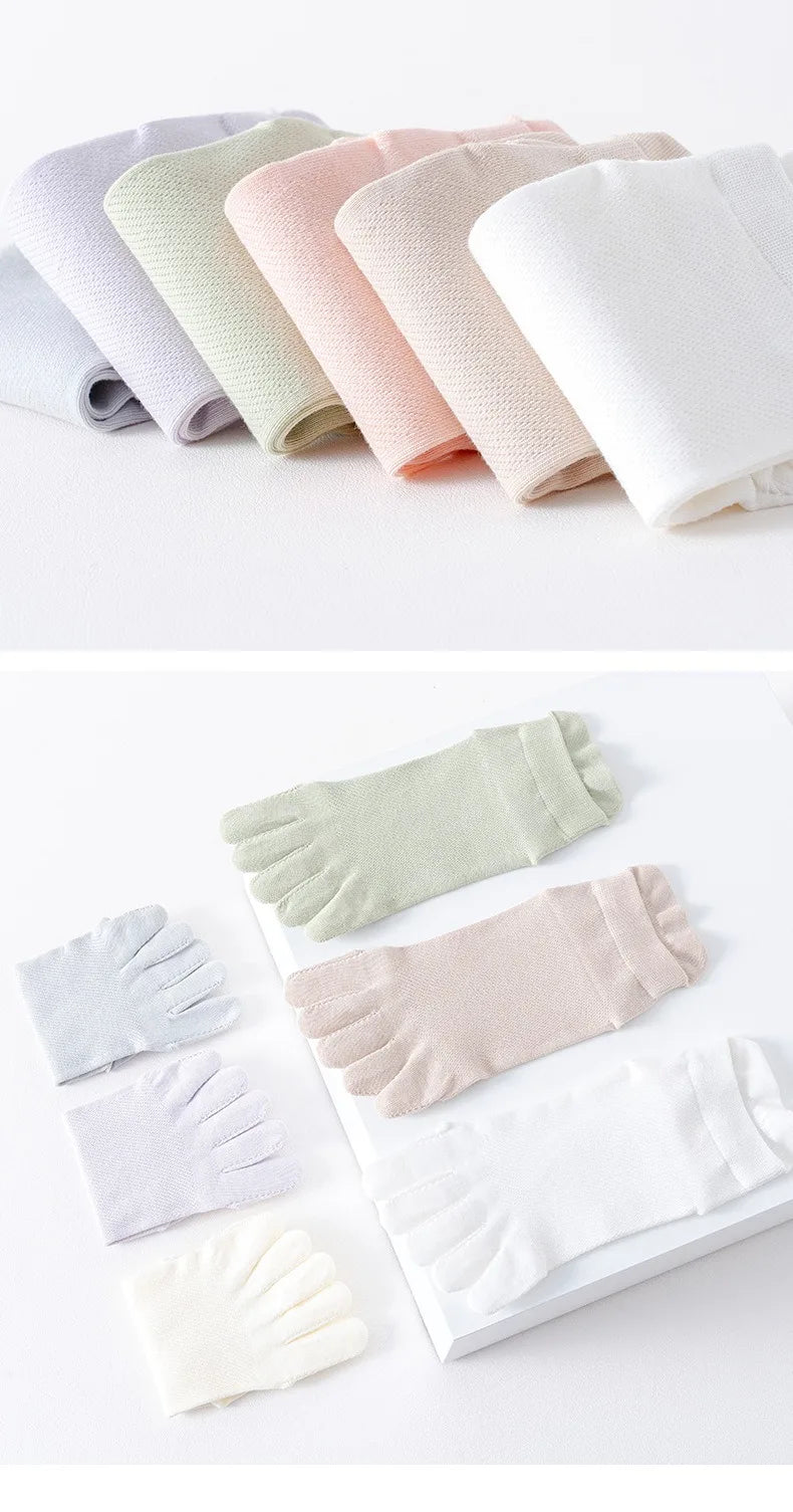 Women's Cotton Toe Socks – Breathable Mesh