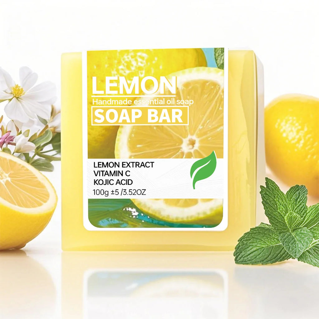 Lemon Vitamin C Brightening Soap Bar – Quercetin & Essential Oil Deep Cleansing Bar